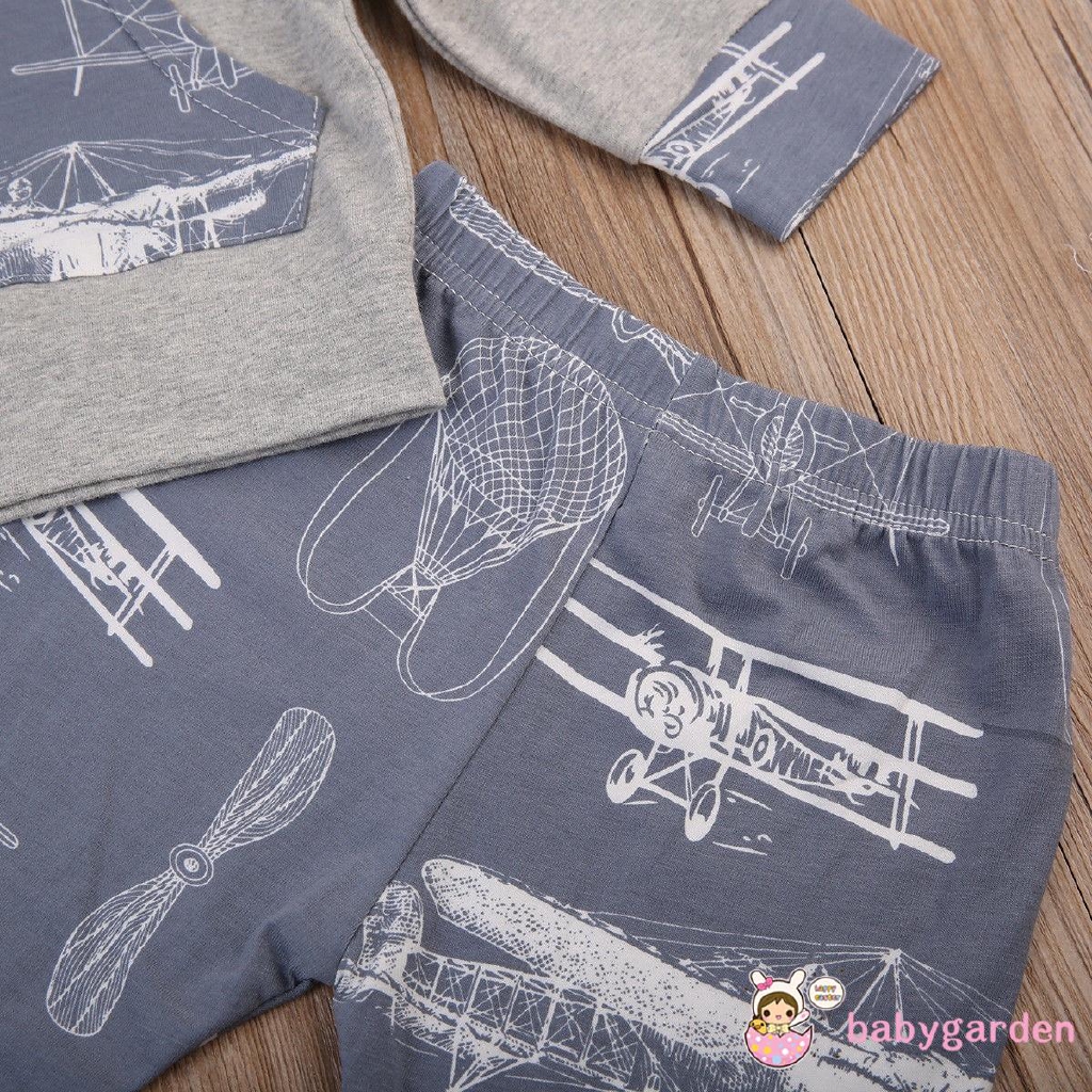 Set áo khoác mũ trùm và quần dài in hình đáng yêu cho bé