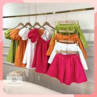 Sét bộ trễ vai siêu xinh ⚡áo trễ vai kết hợp với quần siêu xinh
