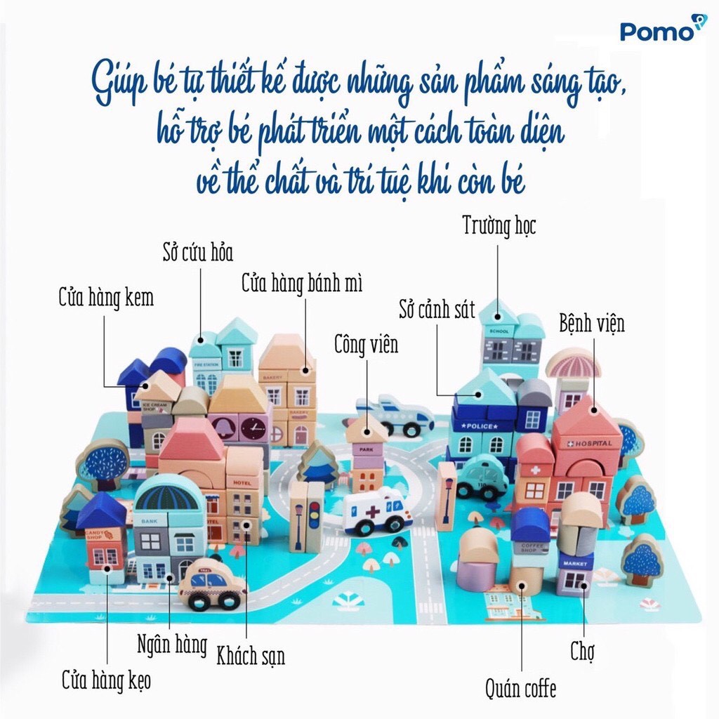 Đồ Chơi Gỗ Mô Hình Thành Phố Sáng Tạo