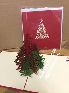 Cây Thông 2 ( 2 Màu ) - Noel - Thiệp 3D