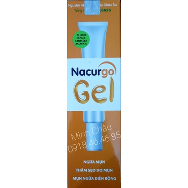 Nacurgo Gel giúp ngừa mụn, thâm sẹo do mụn, mụn ngứa diện rộng