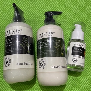 Combo dầu gội xả và tinh dầu siêu dưỡng ẩm Freecia Golden Olive Oil 300mlx2/50ml