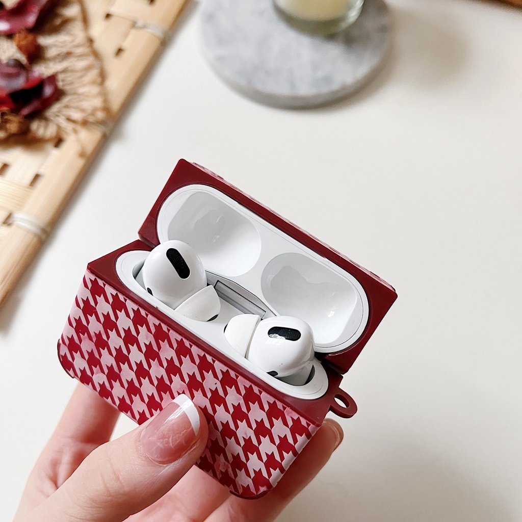 Vỏ Bảo Vệ Hộp Sạc Tai Nghe Apple AirPods 2/Pro/3 Bluetooth Chất Liệu Tpu Mềm Họa Tiết Kẻ Ô