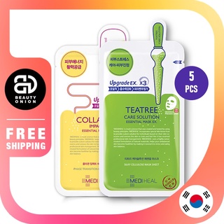 [Mediheal] Set 5 Mặt nạ dưỡng da Tea Tree Care Solution Essential Mask/Collagen Impact Essential Mask