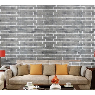 1 mét giây dán tường gạch xám rêu - khổ rộng 45cm có keo sẵn