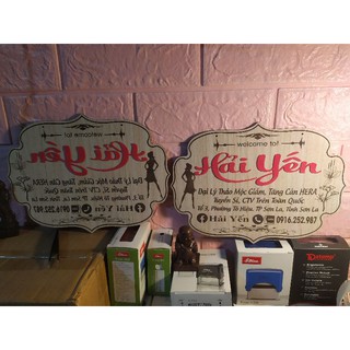 Bảng gỗ, logo khắc tên cho các shop bán hàng, trang trí shop