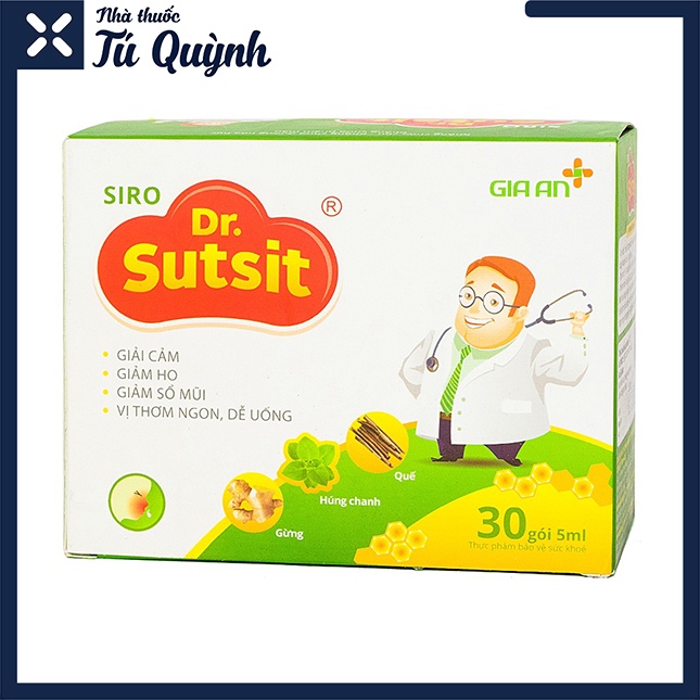Siro Dr.sutsit cho bé bị cảm, ho, sổ mũi, dùng được cho trẻ sơ sinh và trẻ nhỏ