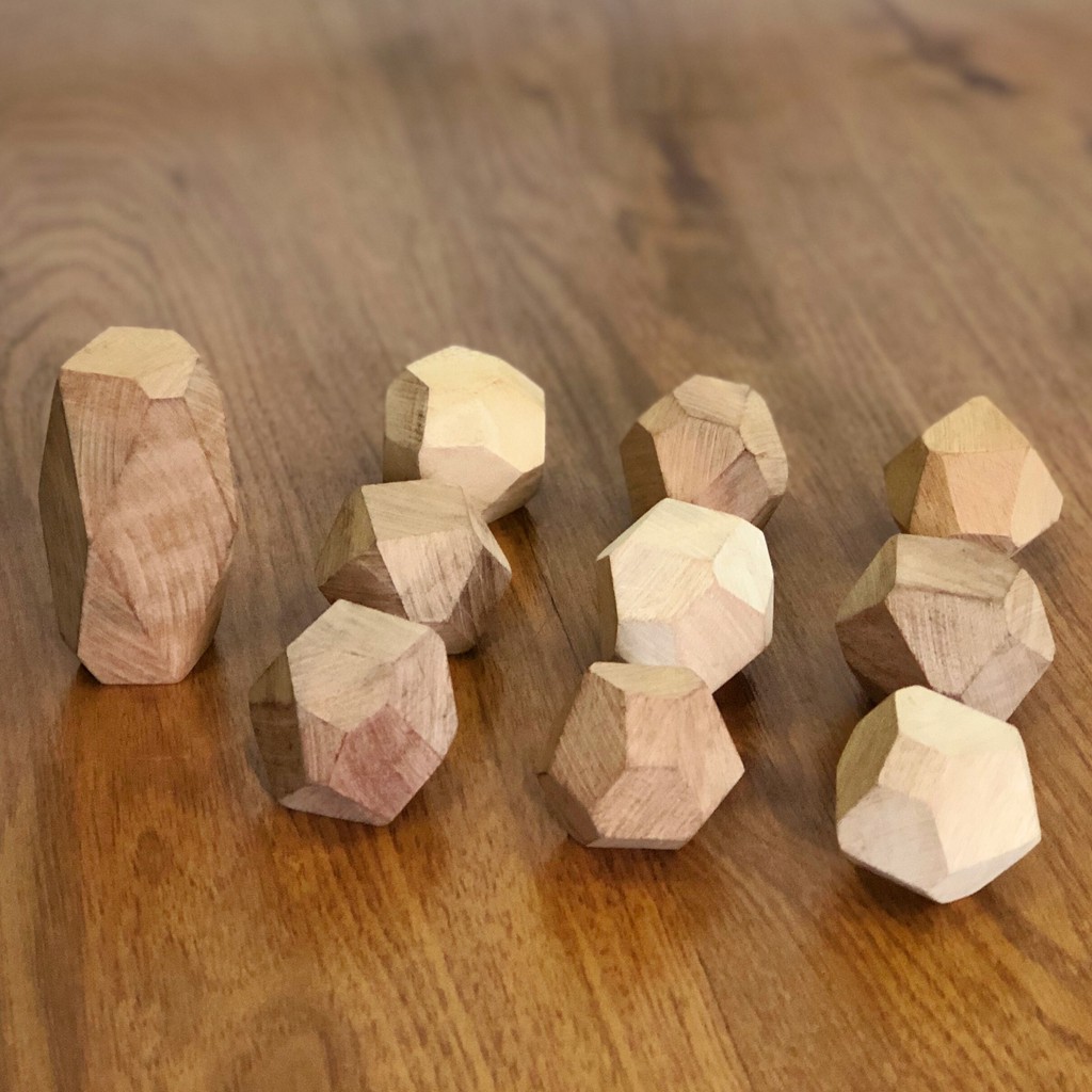 Bộ 10 Viên Gỗ Cân Bằng Tumi-Isi Gỗ Tự Nhiên - Đồ Chơi Gỗ - Goc Garden