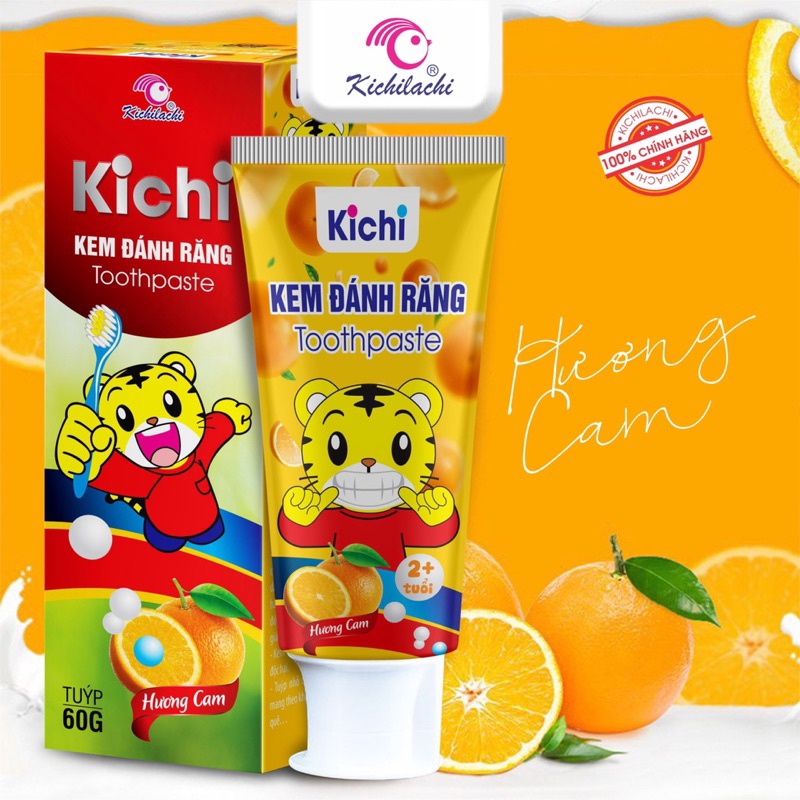 Kem Đánh Răng Cho Bé Nuốt Được Kichilachi , Bảo Vệ Răng Nướu Toàn Diện, Tuýp 60gr