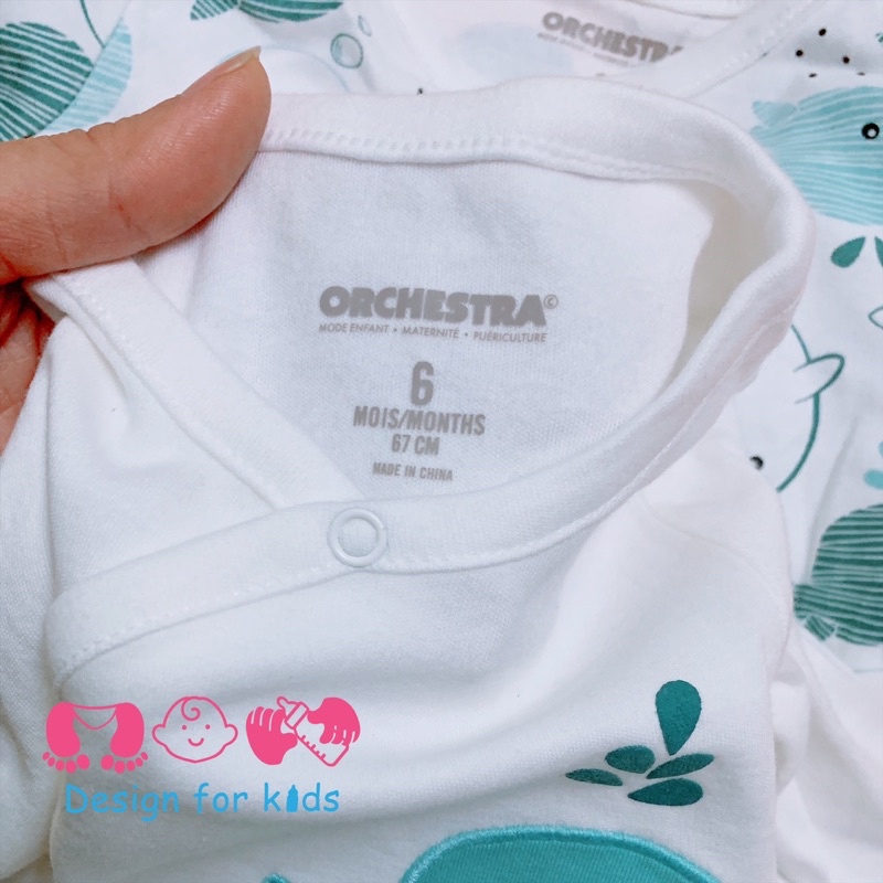 Sleepsuit / bodysuit vạt chéo hãng Orchestra xuất Pháp cho bé trai và bé gái