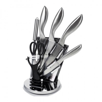 Bộ Dao Kéo Nhà Bếp 6 Món Nhật Bản Cao Cấp, Inox Chống Gỉ, Tặng Kèm Khay Để Dao Kéo