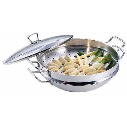 Chảo xào kèm xửng  hấp WMF WOK Macao 36cm 0792566040