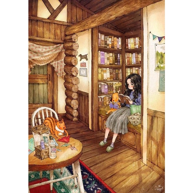 Tranh tô màu số hoá chibi Không Khung
