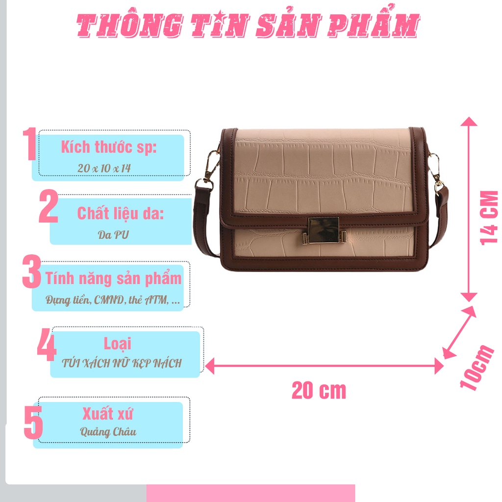 Túi Xách Đeo Chéo Nữ Kẹp Nách Chính Hãng Dáng Công Sở Thời Trang Da Cao Cấp Cực Đẹp TAKASTORE A0881