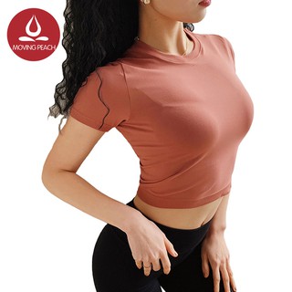 Áo Thun Thể Thao MOVING PEACH In Chữ Cho Nữ