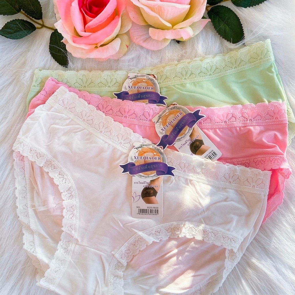 Quần Lót Cotton MẠNH HƯỜNG Viền Phối Ren