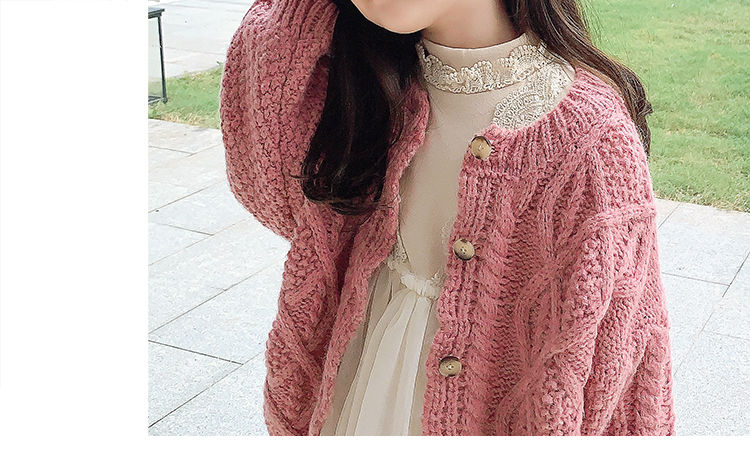 Áo khoác cardigan dệt kim thời trang mùa thu kiểu dáng dễ thương cho bé gái