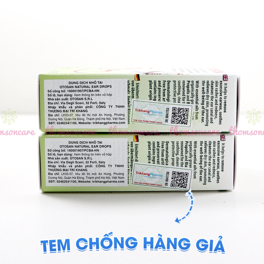 Nhỏ tai Otosan - Tinh dầu Hạnh nhân, Keo ong giúp làm sạch lấy ráy tai giảm đau tai, nấm tai cho bé - Lọ 10ml