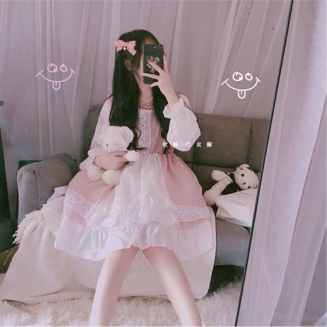 [có sẵn] Đầm / Váy Lolita OP hồng baby | BigBuy360 - bigbuy360.vn