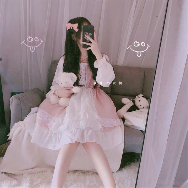 [có sẵn] Đầm / Váy Lolita OP hồng baby