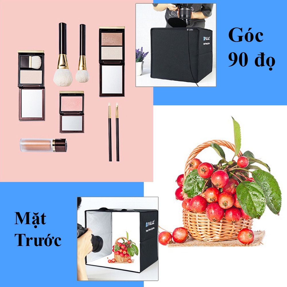 Hộp chụp sản phẩm Puluz Có sẵn Đèn Led xếp gọn tiện lợi 20cm 25cm 30cm 40cm 60cm 80cm 200cm Puluz Việt Nam