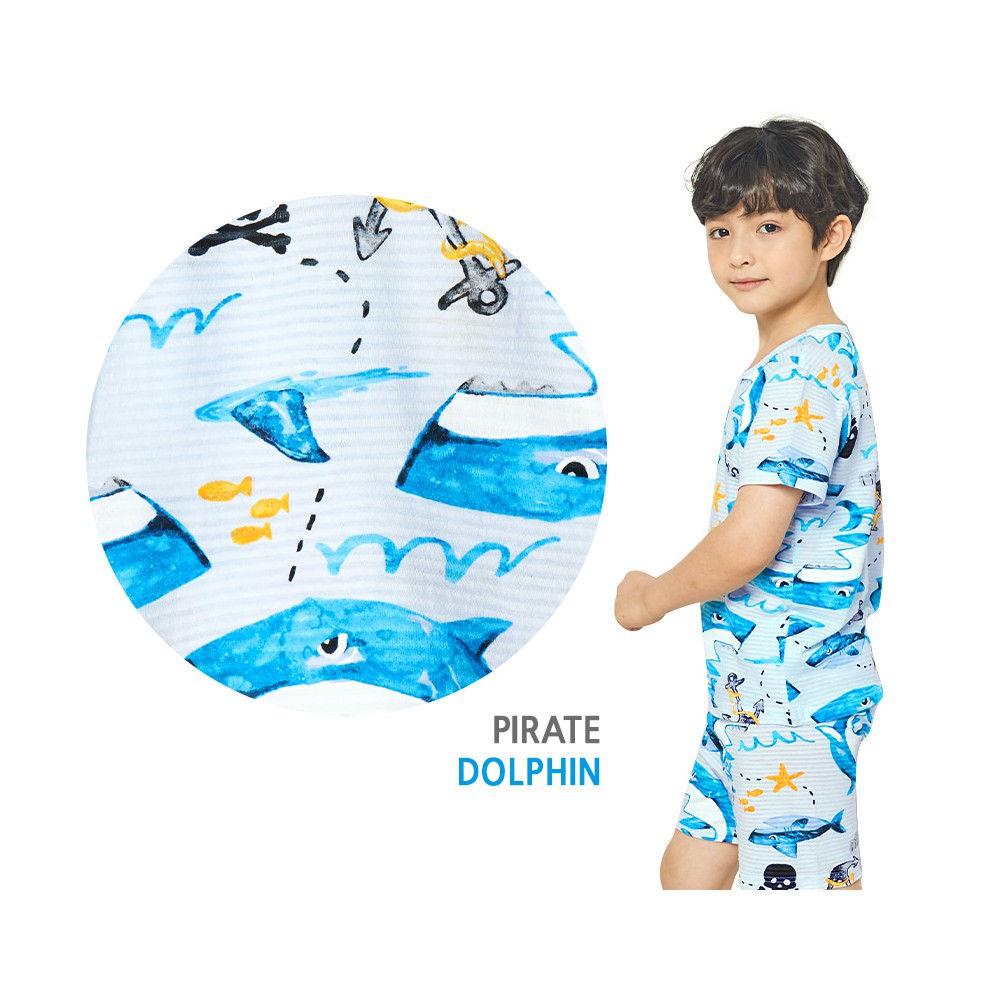 Unifriend Bé Trai Baby Shark Vải Cotton Giấy Mềm Mịn Mát Cho Mùa Hè