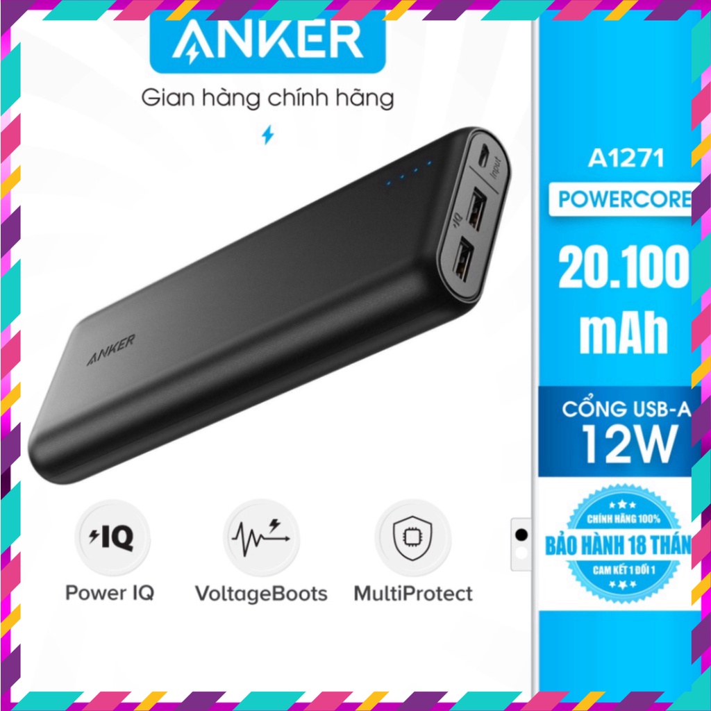 Pin sạc dự phòng ANKER PowerCore 20100mAh - A1271 (SALE GIỜ VÀNG)