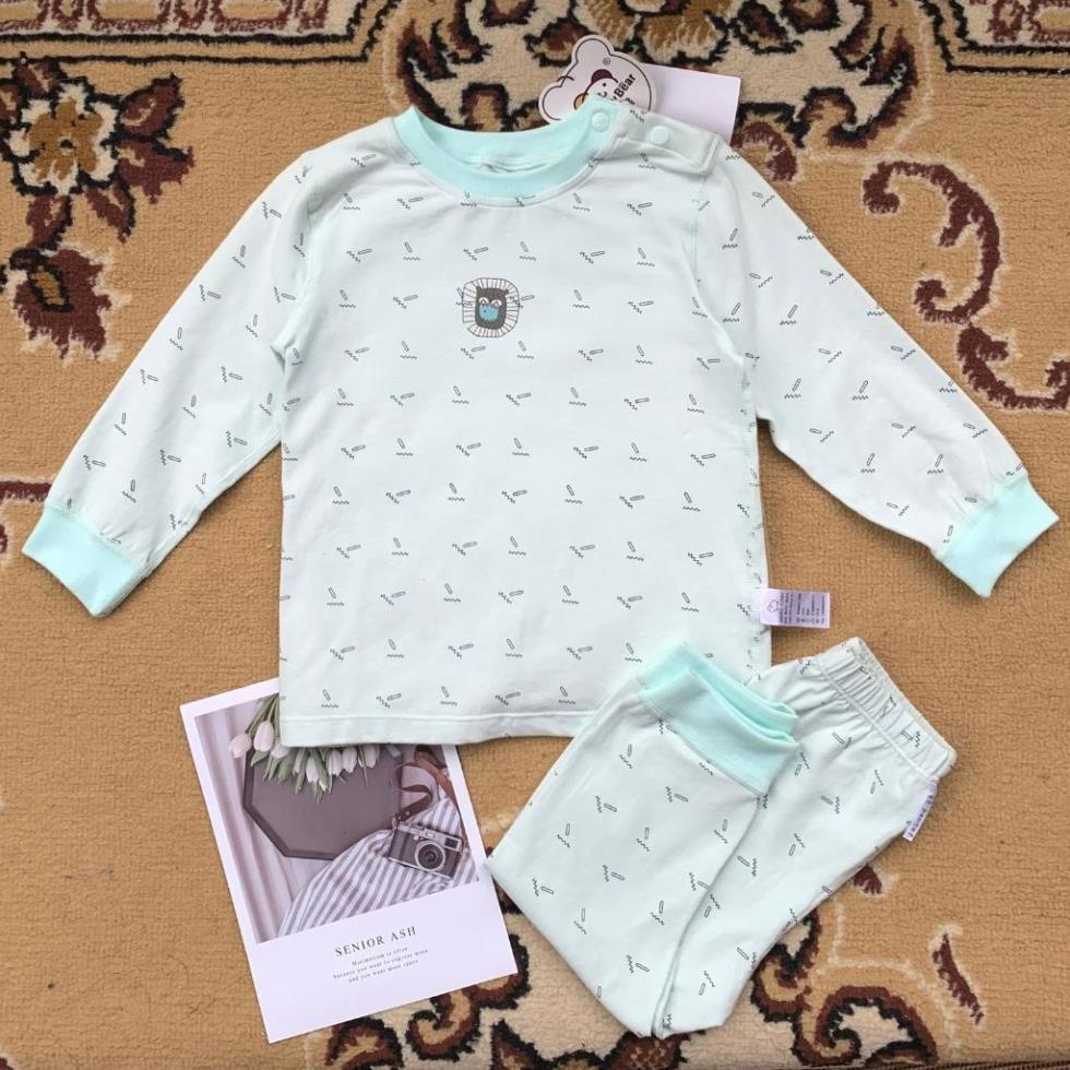 Bộ thu đông cotton dài tay cài vai, quần bo chun cho bé trai, bé gái size 80 - 100, 10 - 16Kg. .