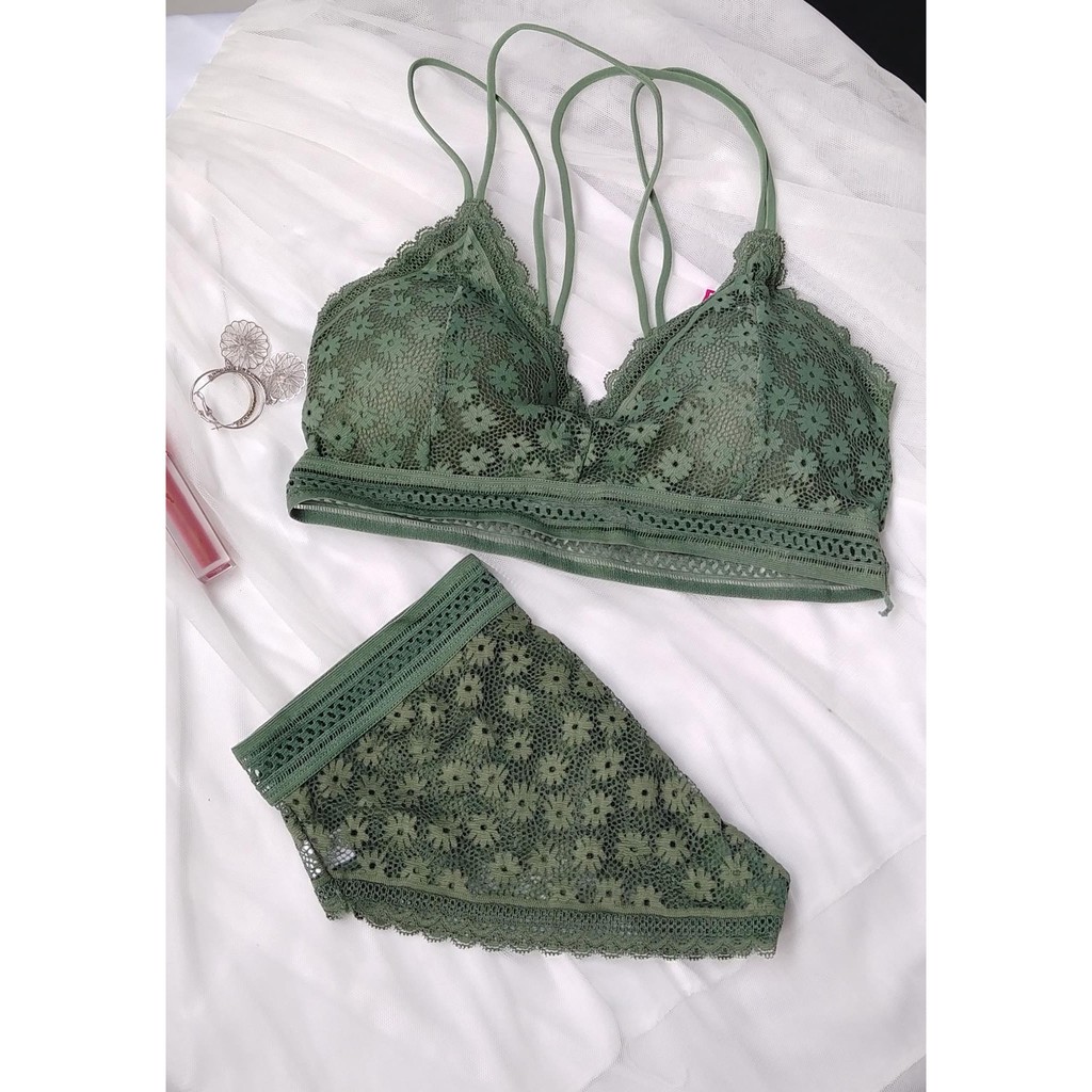 SET BRALETTE DAISY KIỂU PHÁP DÂY ĐAN CHÉO
