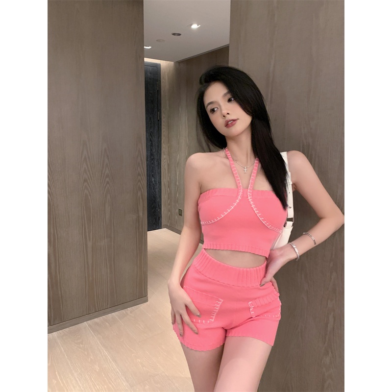 Cocory vn Set Áo Ống + Quần Short Lưng Cao Thời Trang Quyến Rũ Cho Nữ