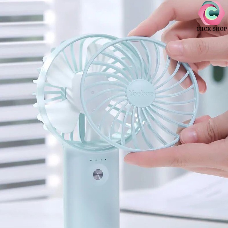 Quạt tích điện Yoobao f3 hay Quạt cầm tay f3 có 2 dòng pin 3000mAh và 6000mAh