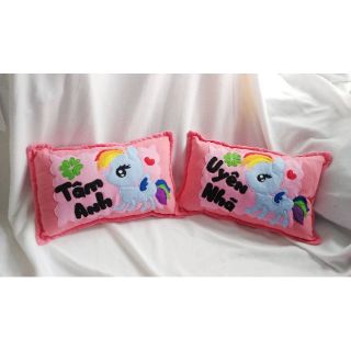 Cặp vỏ gối và gối handmade ngựa poly