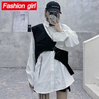 Áo sơ mi tay dài thiết kế theo phong cách harajuku retro hàn quốc thời trang trẻ trung cá tính