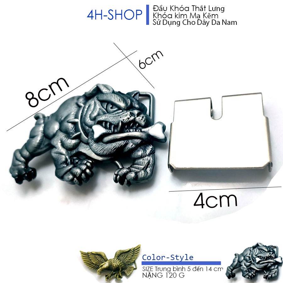 Đầu khóa thắt lưng nam da cực độc lạ, khóa bằng loại mạ kẽm chống rỉ tặng kèm đầu nối thắt lưng 4cm phong cách độc đáo.