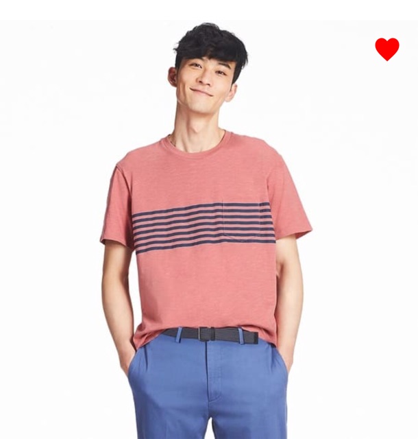 Áo phông cổ tròn Uniqlo 100% cotton, có túi