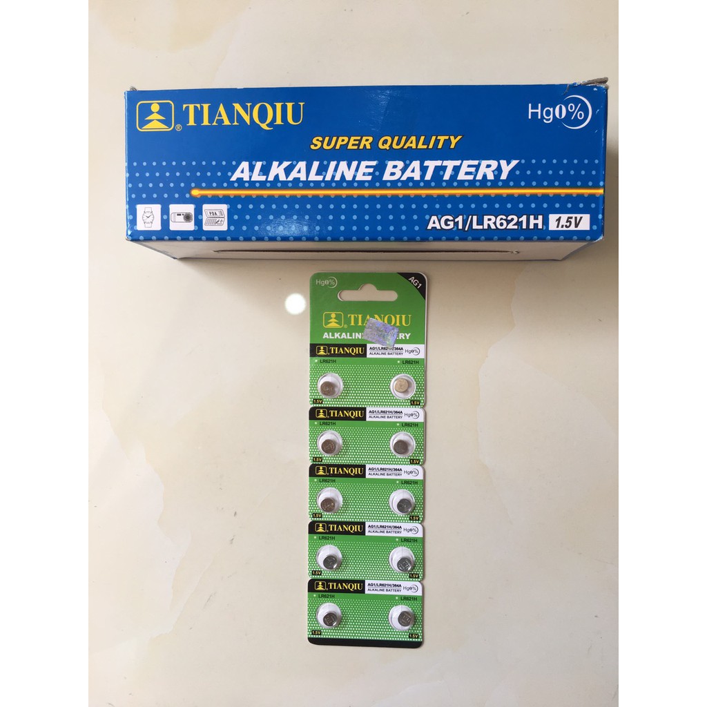 Vỉ 10 viên pin Alkaline AG1 LR621 364A 621