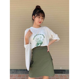 Set áo bắp rang bơ kèm chân váy xanh mint-SHOPFORGIRL