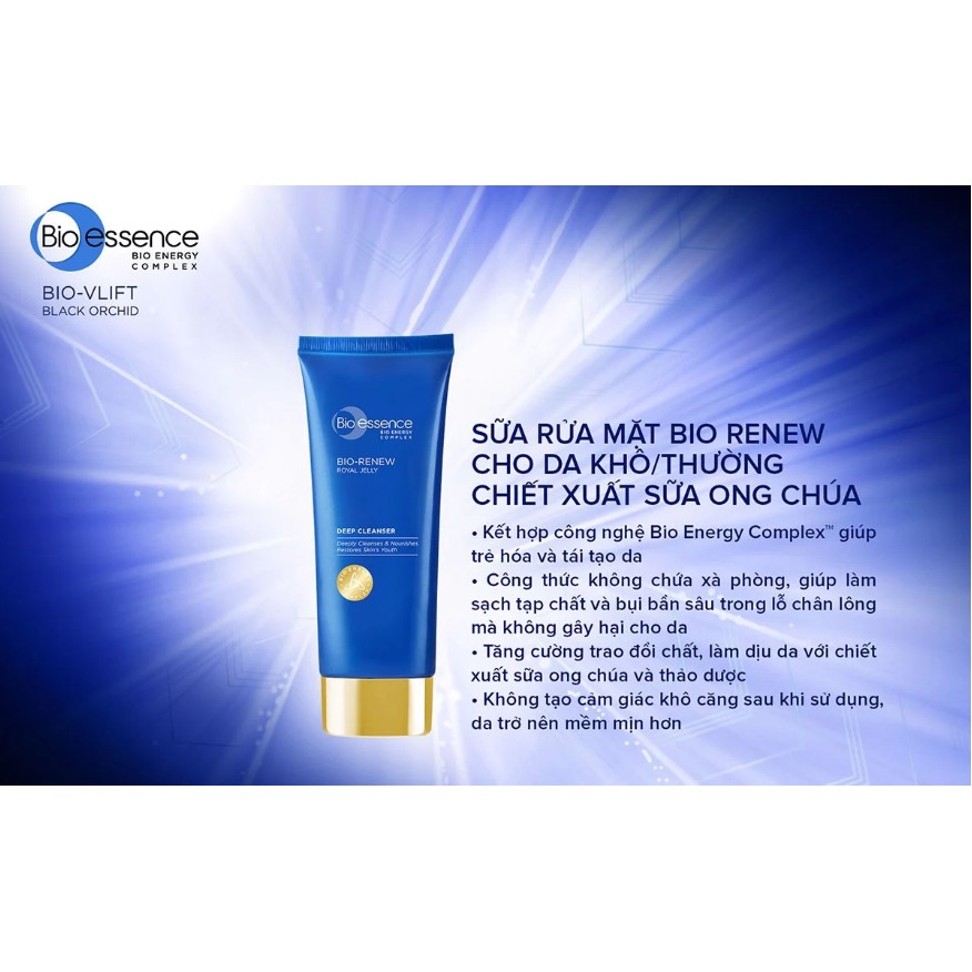 Sữa Rửa Mặt Dưỡng Ẩm Dành Cho Da Khô Bio-essence Bio-Renew Deep Cleanser 100g