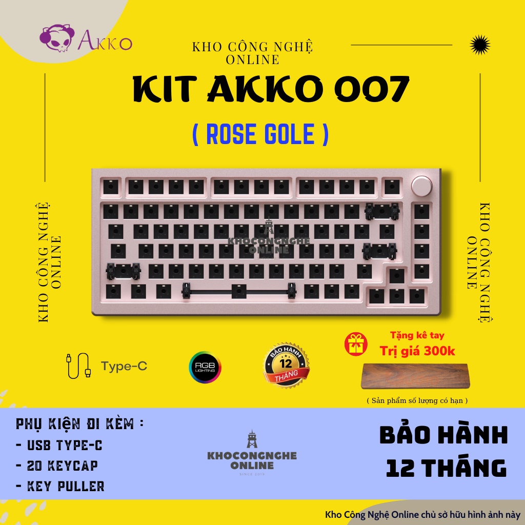 Kit bàn phím cơ AKKO Designer Studio MOD007 (Hotswap 5 pin / RGB / Foam tiêu âm / Gasket Mount)