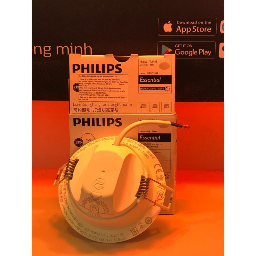 Philips ĐÈN LED ÂM TRẦN MESON 59444 PHILIPS - 6W - Cắt lỗ 80mm - Ánh Sáng Trắng/Vàng/Trung Tính  chính hãng
