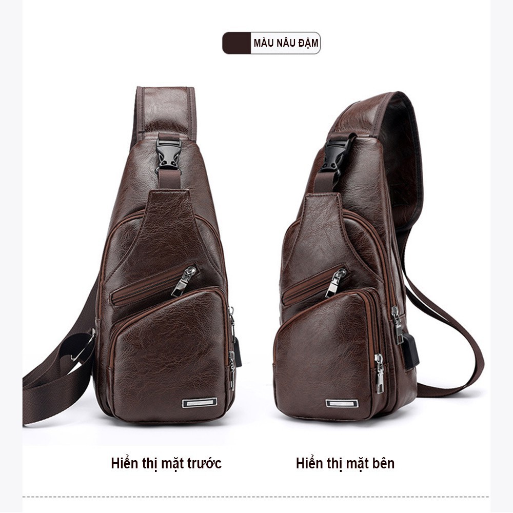 [Bibbe Shop]Túi đeo ngực da, túi đeo chéo nam da cao cấp | BigBuy360 - bigbuy360.vn