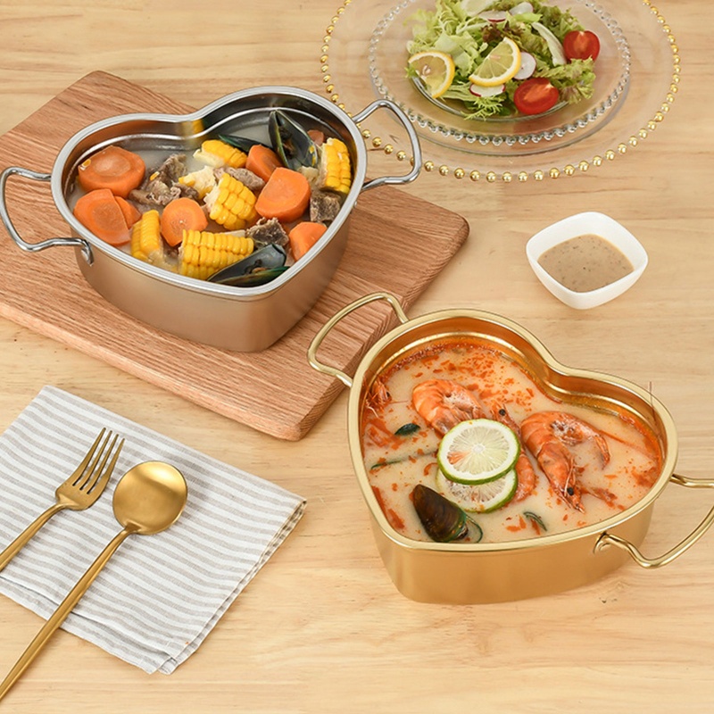 Nồi Nấu Ăn Mini Bằng Thép Không Gỉ Hình Trái Tim