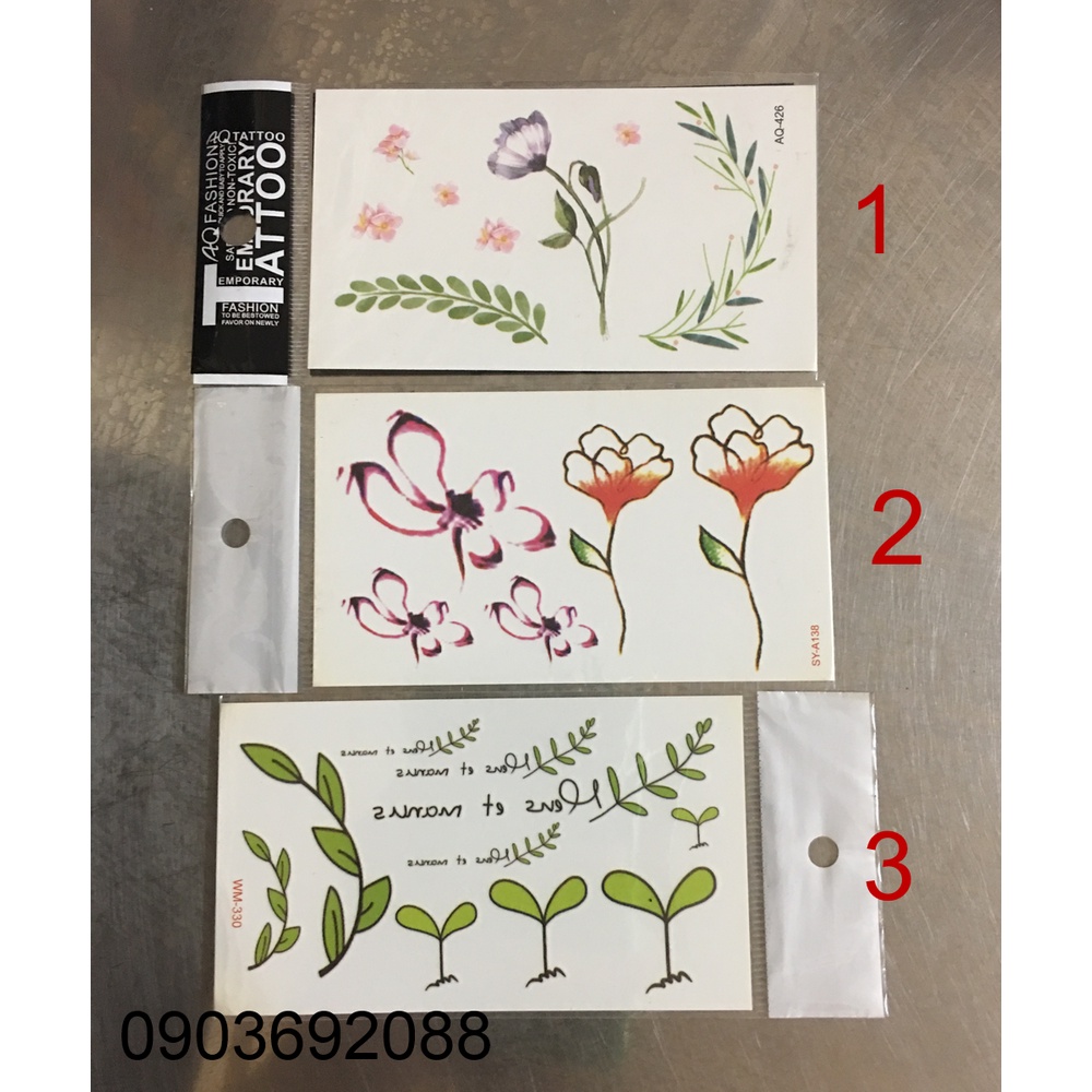 [HCM] Hình xăm dán - tattoo sticker hoa nhỏ 10.5 x 6cm