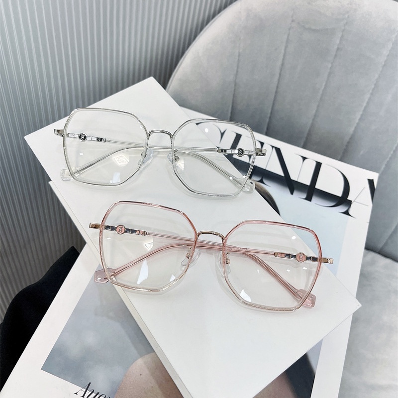 Mắt Kính Gọng Vuông Kim Loại Chống Ánh Sáng Xanh TR90 Thời Trang Hàn Quốc