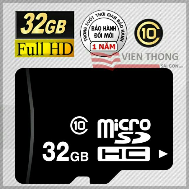 Thẻ nhớ 32GB micro SD Class 10 bảo hành 12T