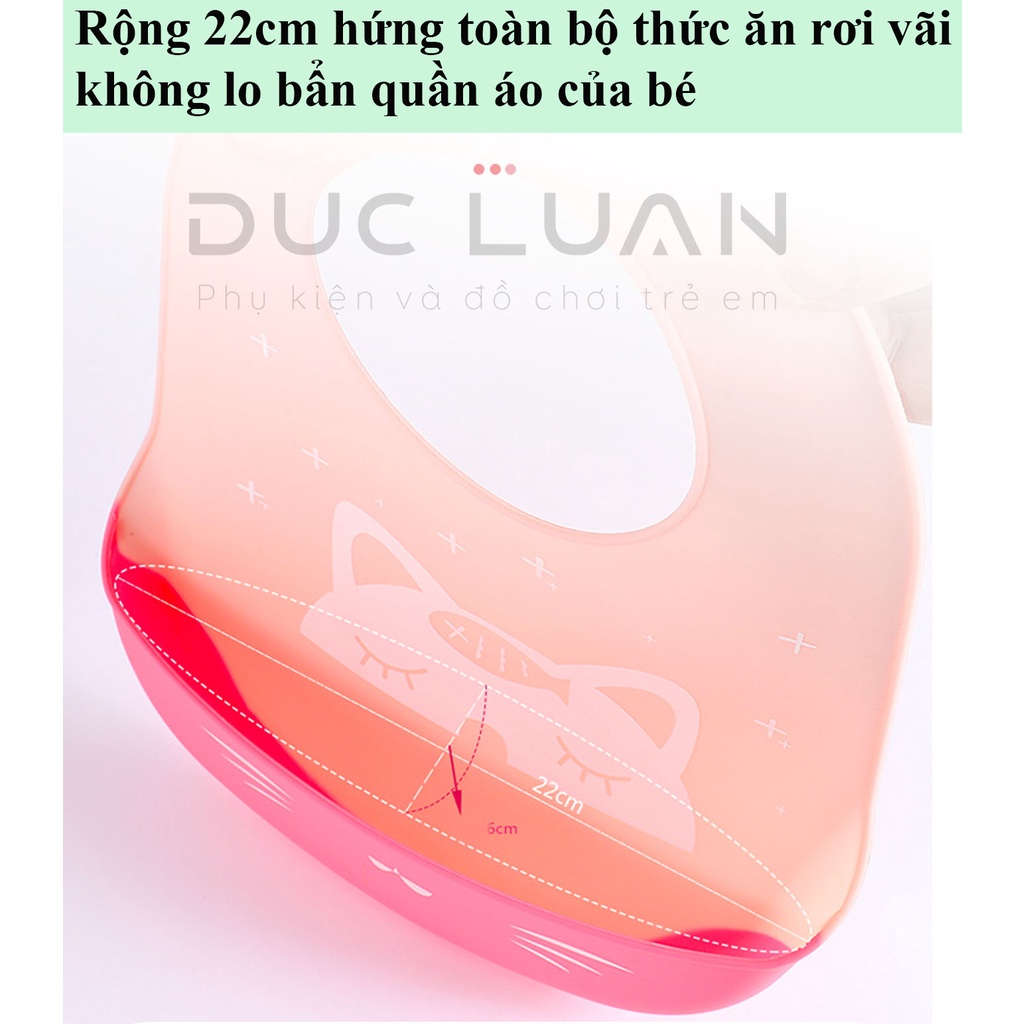 Yếm Ăn Dặm Silicol có máng - yếm ăn dặm cho bé từ 6 tháng đến 4 tuổi
