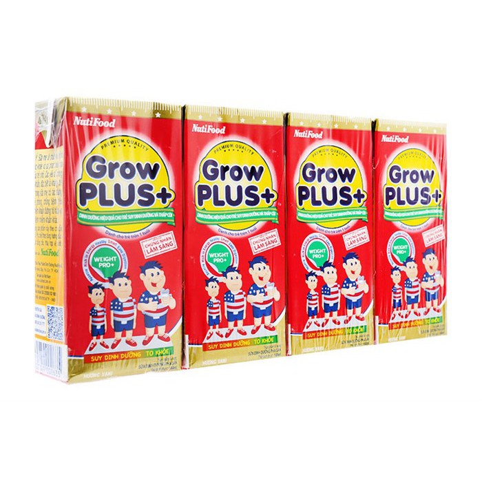 lốc sữa bột pha sẵn Grow PLUS đỏ 180 ml date 12/2021