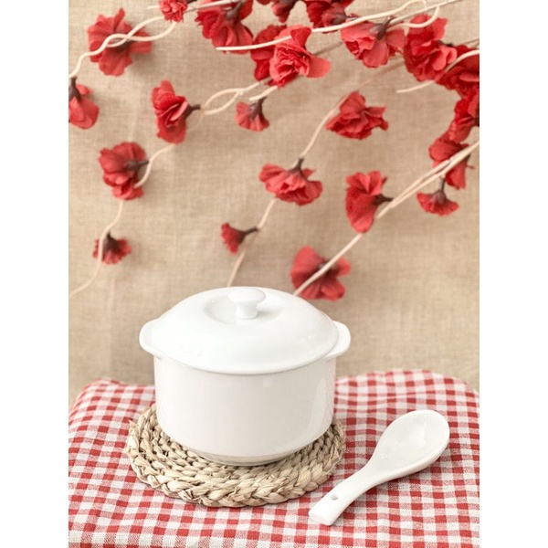 Âu sứ chưng yến, âu cháo, súp ♥️ Dung tích ~600ml- Màu men trắng tinh- Gốm sứ Bát tràng