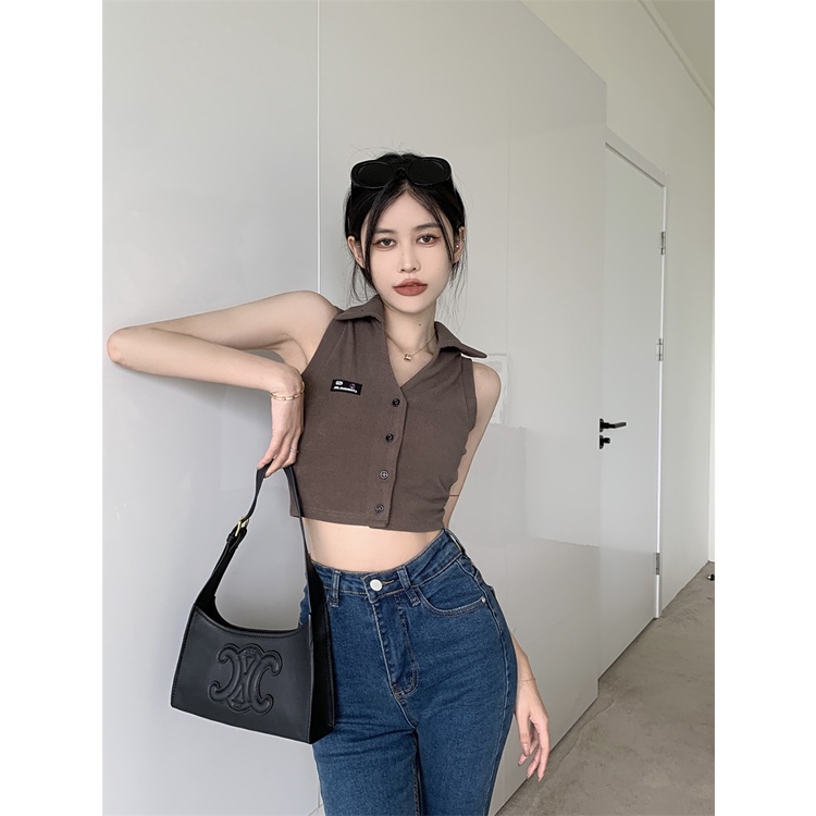 Áo Không Tay Cổ Polo Thời Trang Mùa Hè Dành Cho Nữ