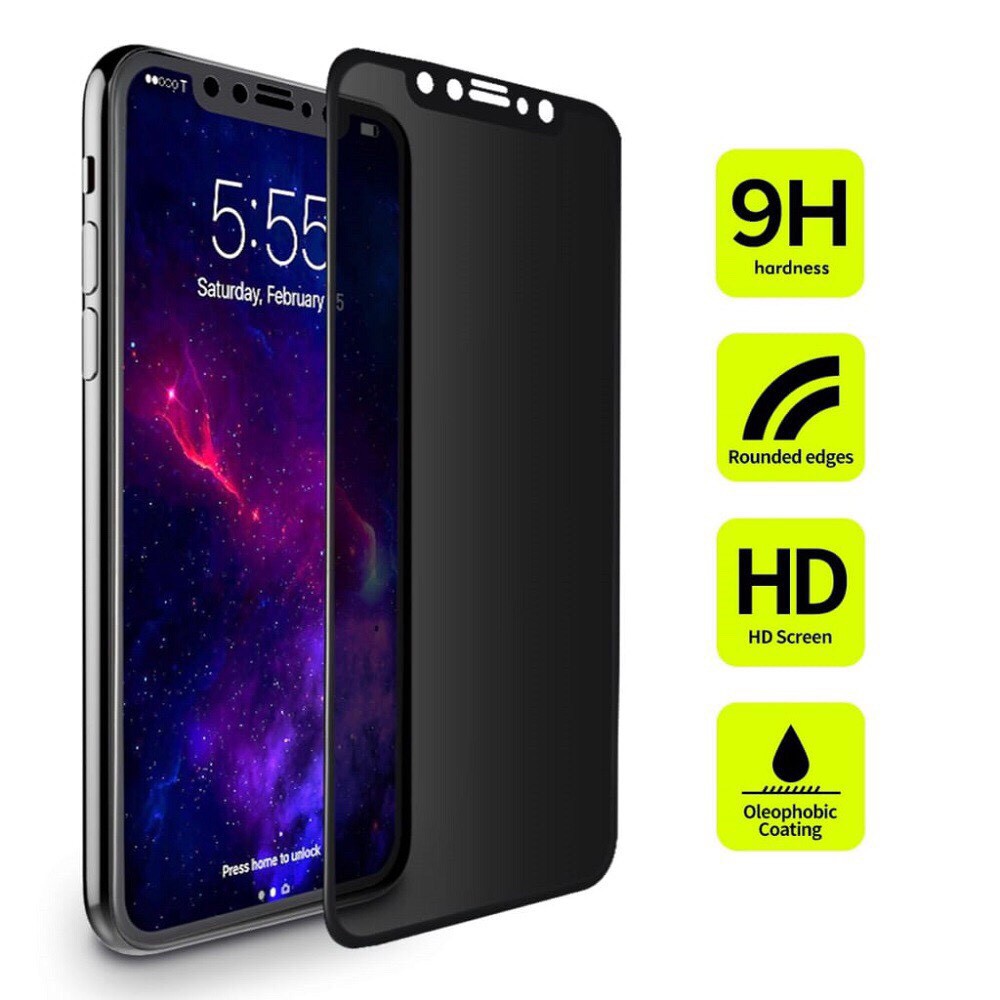 Kính cường lực iphone chống nhìn trộm Full màn hình 6/6s/7/7plus/8/8plus/x/xr/xs/XsMax/11/11 Pro Max/12 Pro Max Sagopy